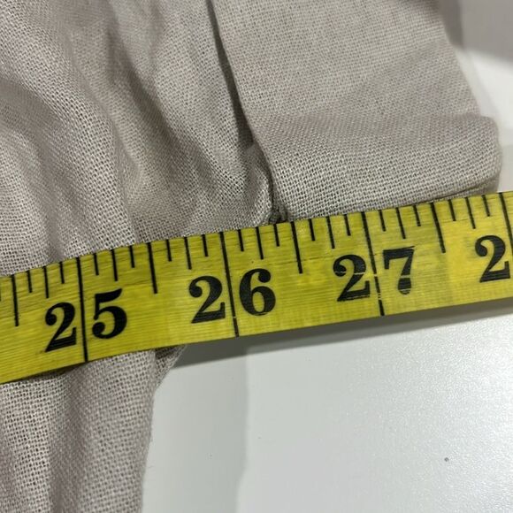 Well worn linen viscous blend button down short sleeves dress pockets - Picture 8 of 10